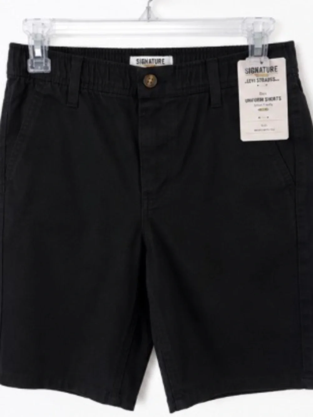 Uniform Boys Signature by Levi Strauss Black School Shorts Size Large NWT